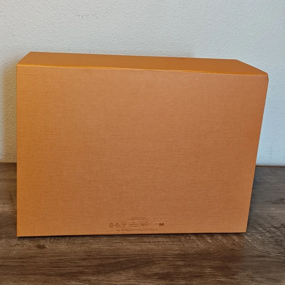 Louis Vuitton Magnetic Storage Box 14x10x5 Orange Saffron Logo Ribbon Gift